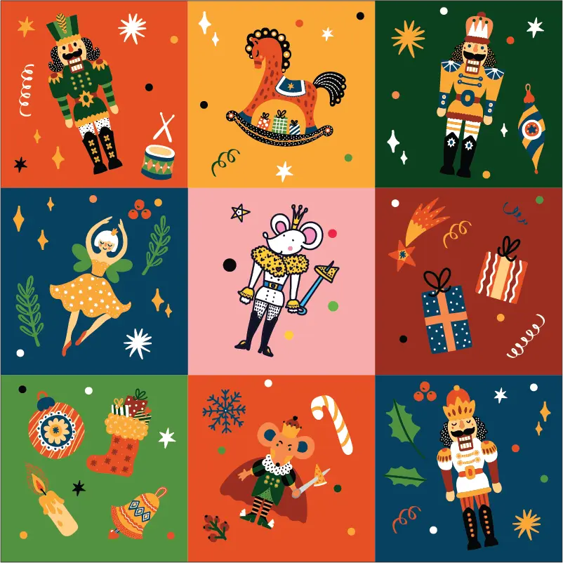 Nutcracker Gift Box (4 spice blends of your choice) (¼ cup, Pav Bhaji Masala, Pav Bhaji Masala, Pav Bhaji Masala, Pav Bhaji Masala)